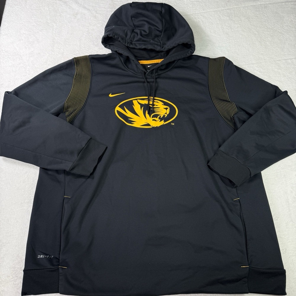 Missouri Tigers Nike Hoodie Sweatshirt Mens 2XL Black NCAA Football Mizzou